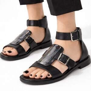 ARCHIVAL Alexander McQueen SS12 Sarah Burton Marbled Plaque Sandals 37 RARE !!!